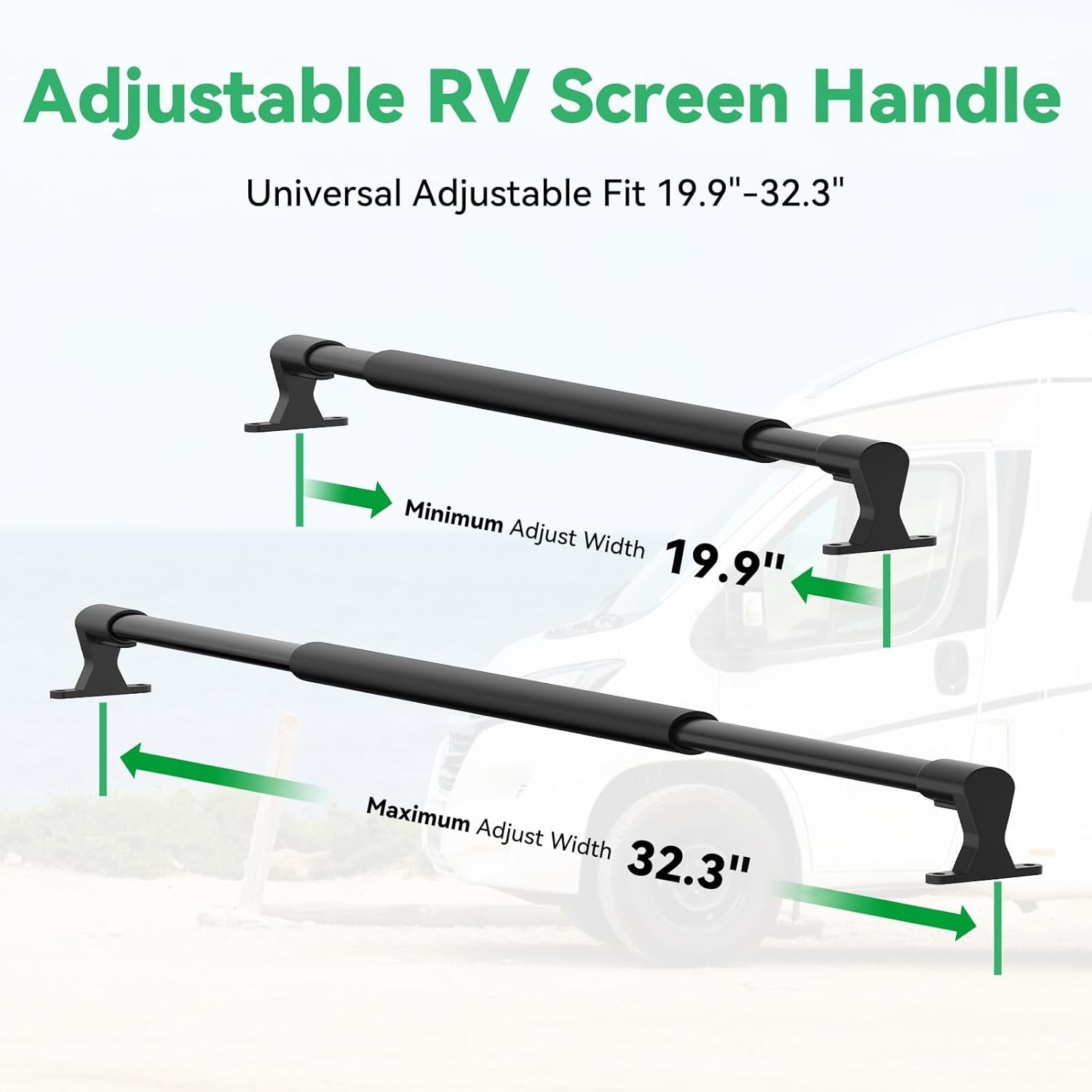 19.9″ to 32.3″ Adjustable Aluminum Camper Screen Door Crossbar, Sturdy Non-Sl…