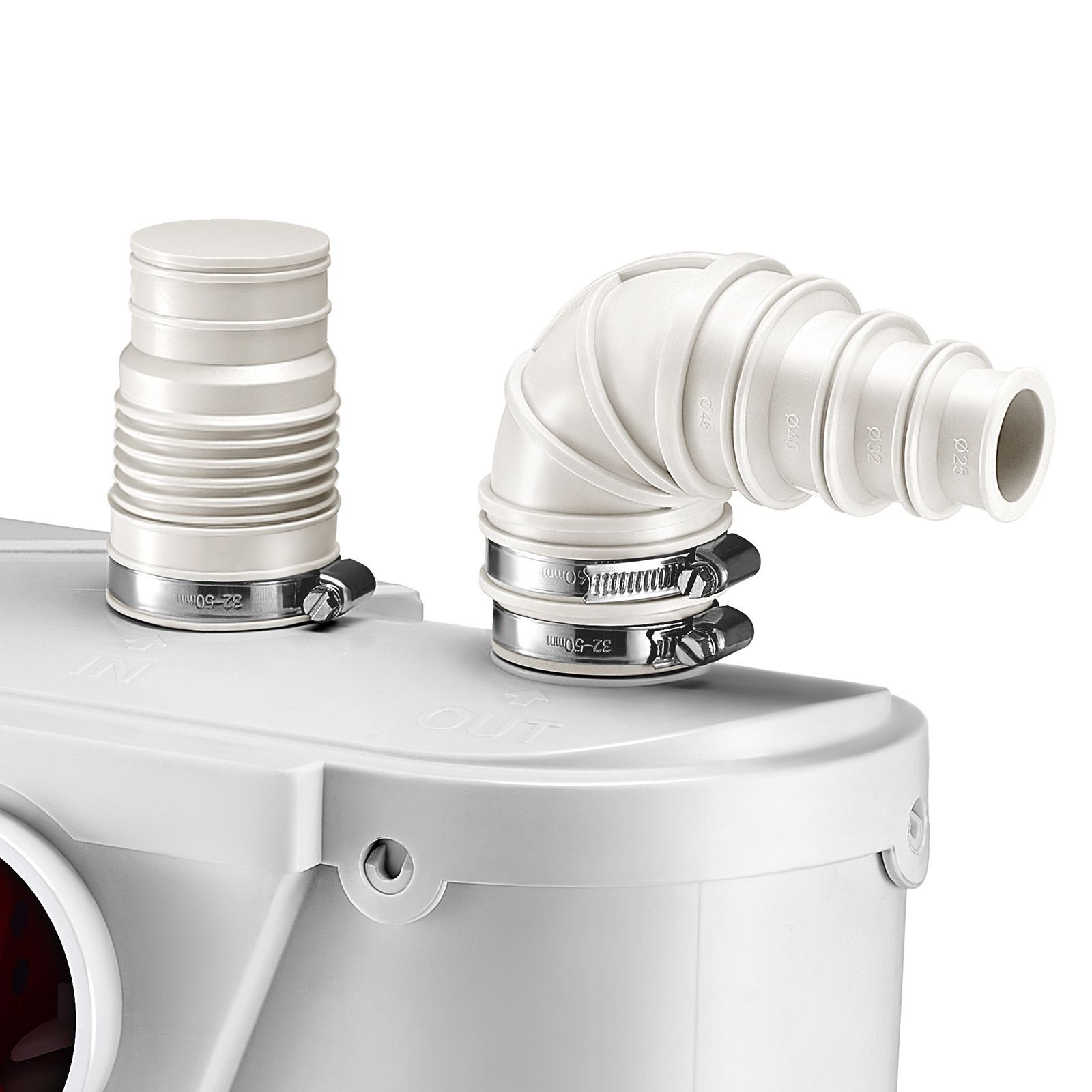 500W Macerator Pump 29 GPM, 26ft Lift, 4 Inlets for Toilet Basement
