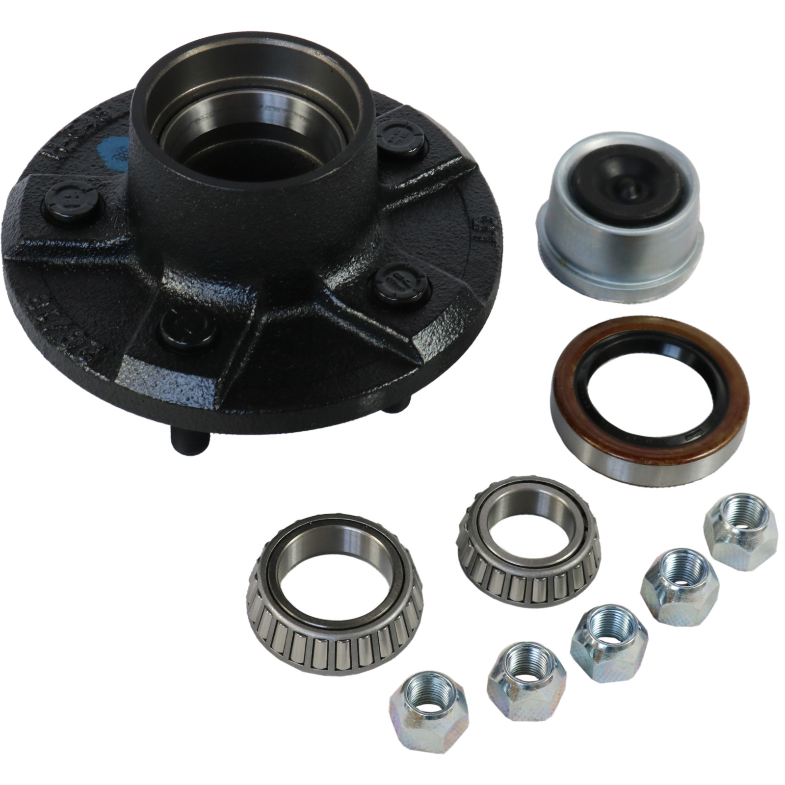 Trailer Idler Hub Kit For 3500 lbs Axle 1/2″-20 Thread With Bearings 5 on 4.5