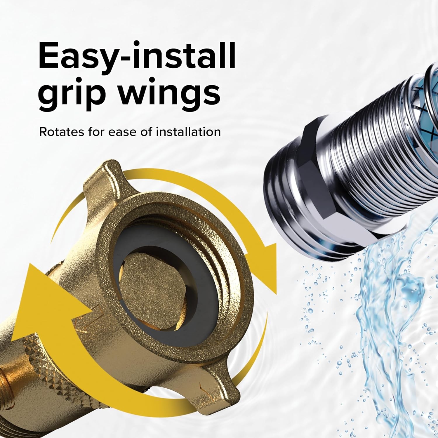 Camco Brass Water Pressure Regulator with Gauge- Helps One Size,