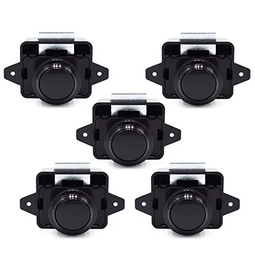 5pcs Push Button Cabinet Latch Lock for RV Motorhome Camper Caravan Yachts (ABS)
