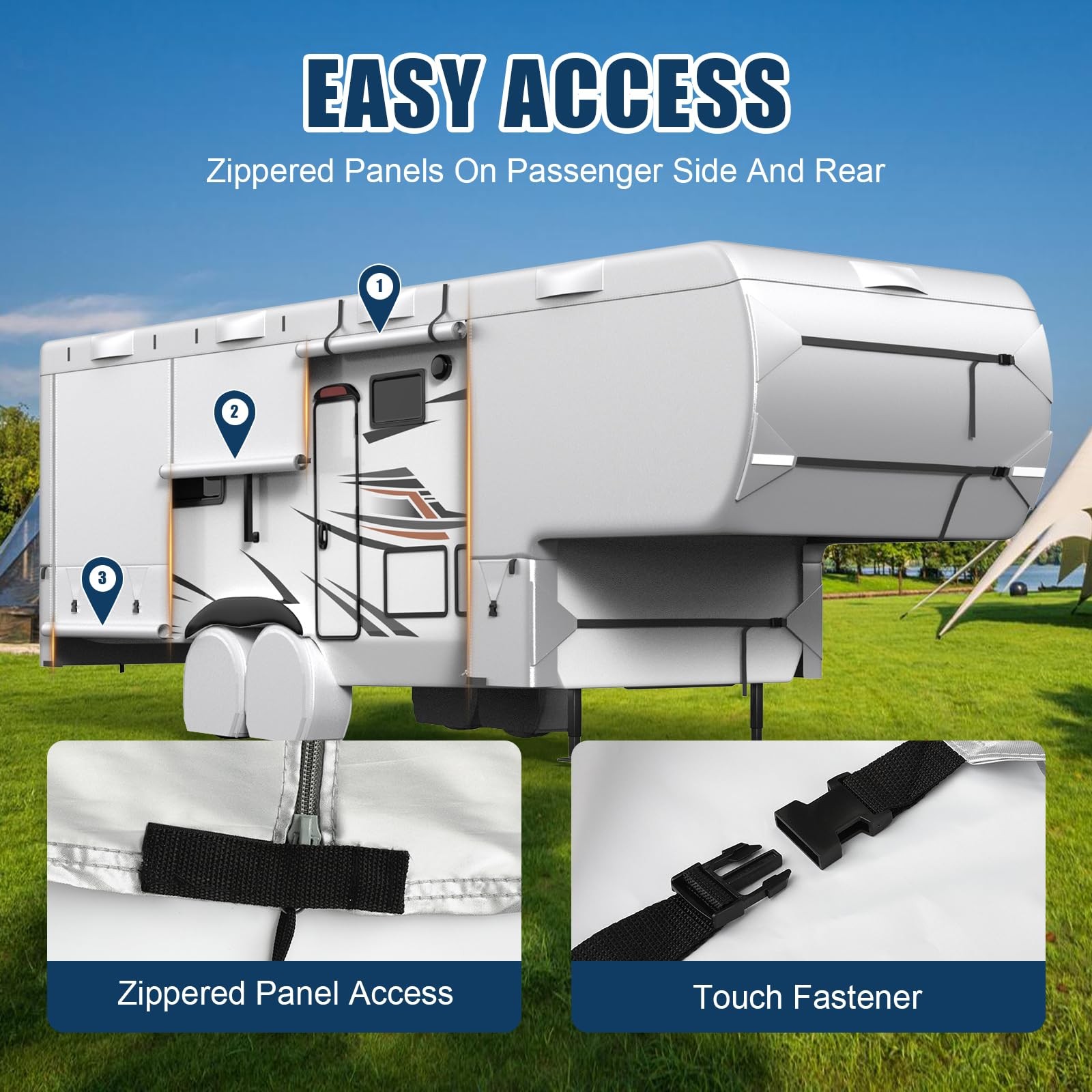 RV Cover 5th Wheel 29-33ft Waterproof Oxford Fabric Mofeez MF95211-2