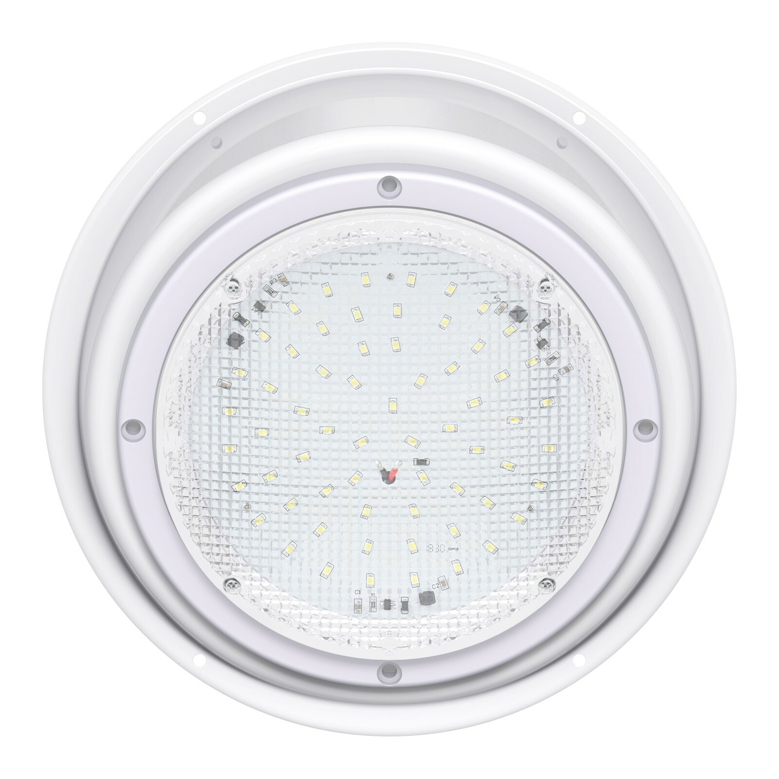 RV Outdoor LED Light with Angled Bezel Mount White 600 LM 12V