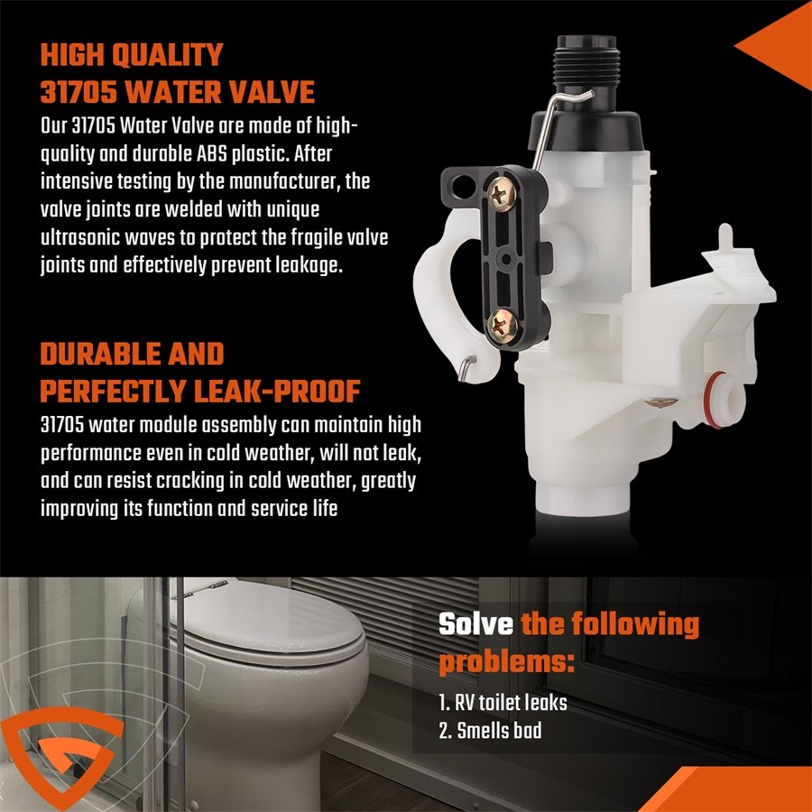 Toilet Water Module Leak Resistant Design for high low models rv toilet valve