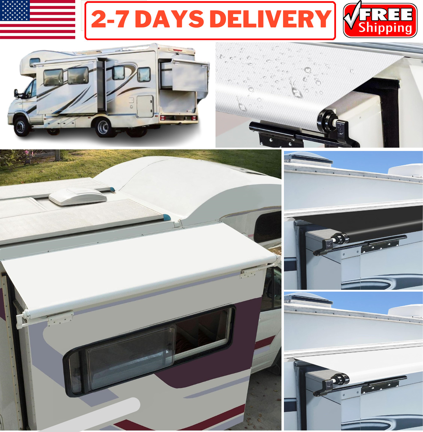 RV Slide out Topper Awning Fabric Cover Replacement for Camper Trailer Motorhome