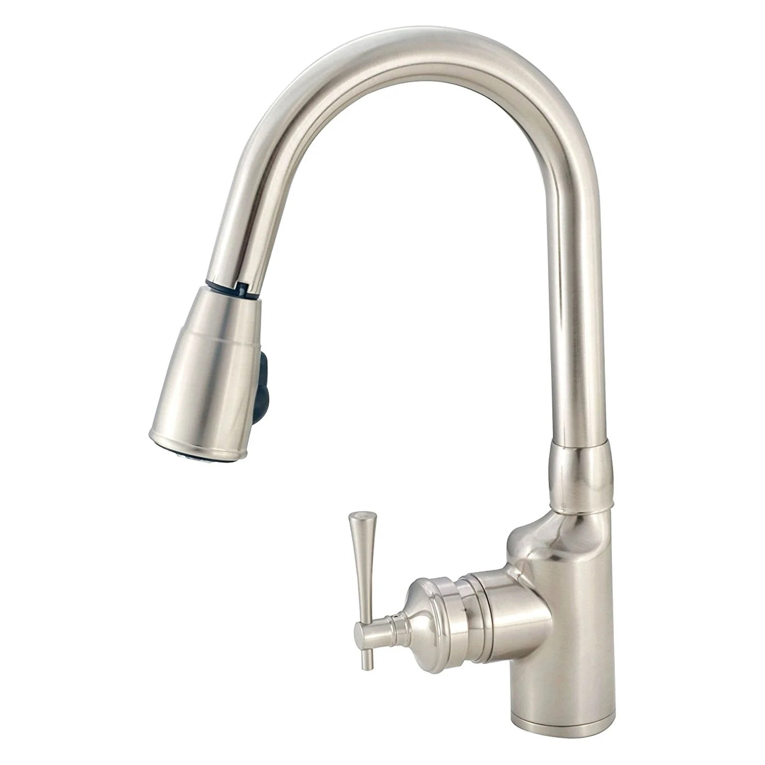 American Brass Brass Brushed Nickel Pull-Down Kitchen Faucet w Lever Handle