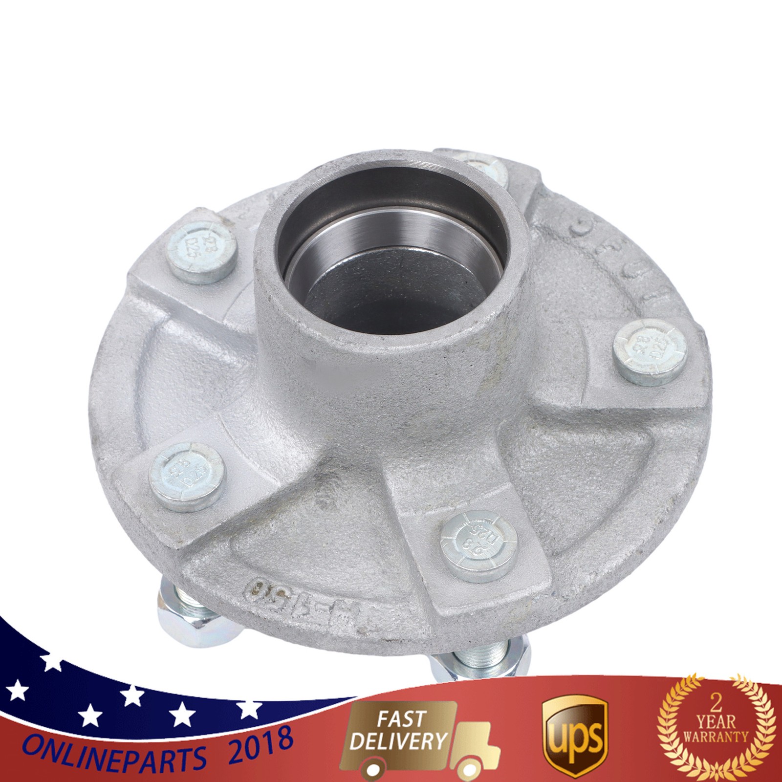 Boat Trailer Galvanized Hub 5 Lug 5 On 4 1/2″ Lug Pattern 1 1/16″(44649) Kit
