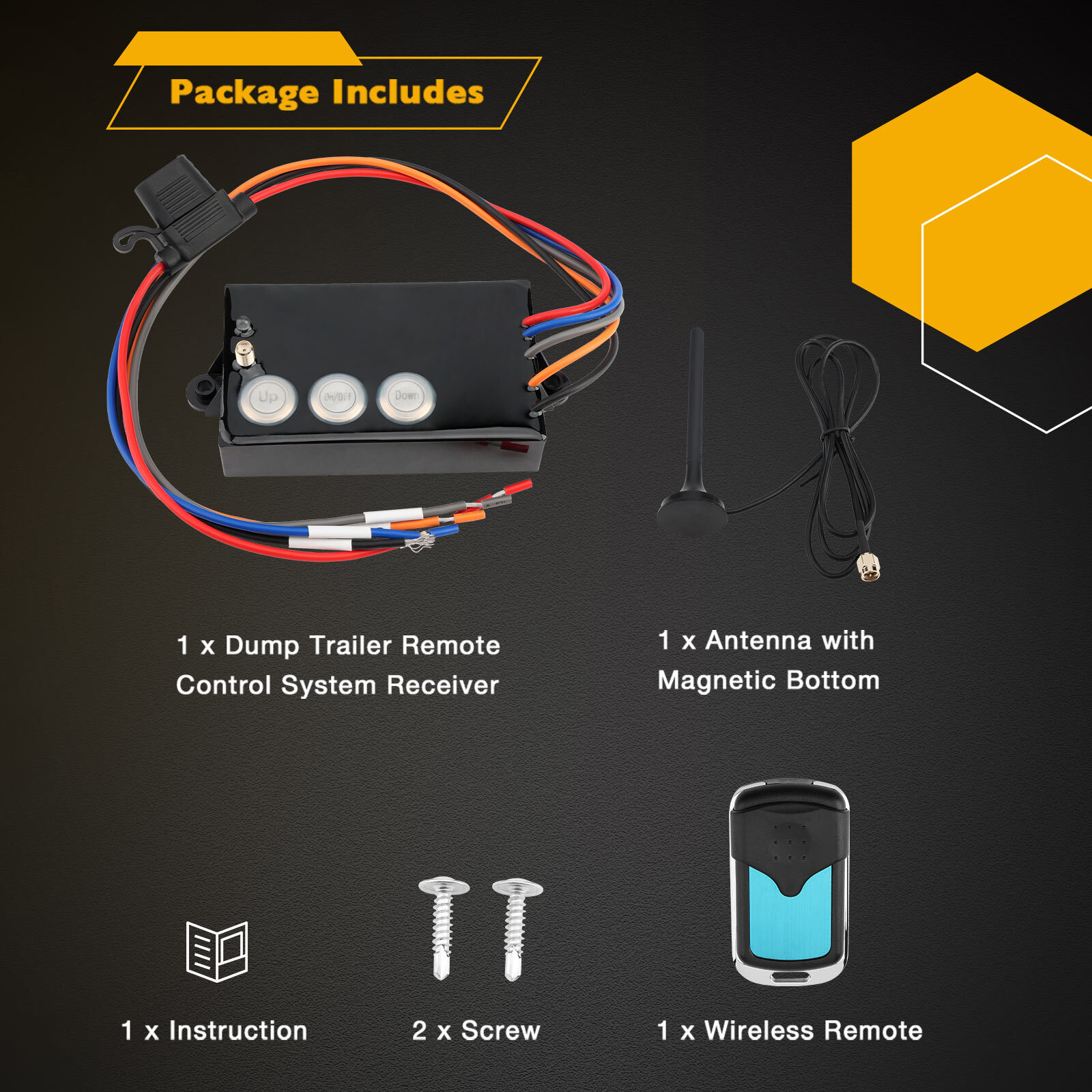 G3-H01 Dump Trailer Wireless Remote Control System Kit Hydraulic Lift Winch Tilt