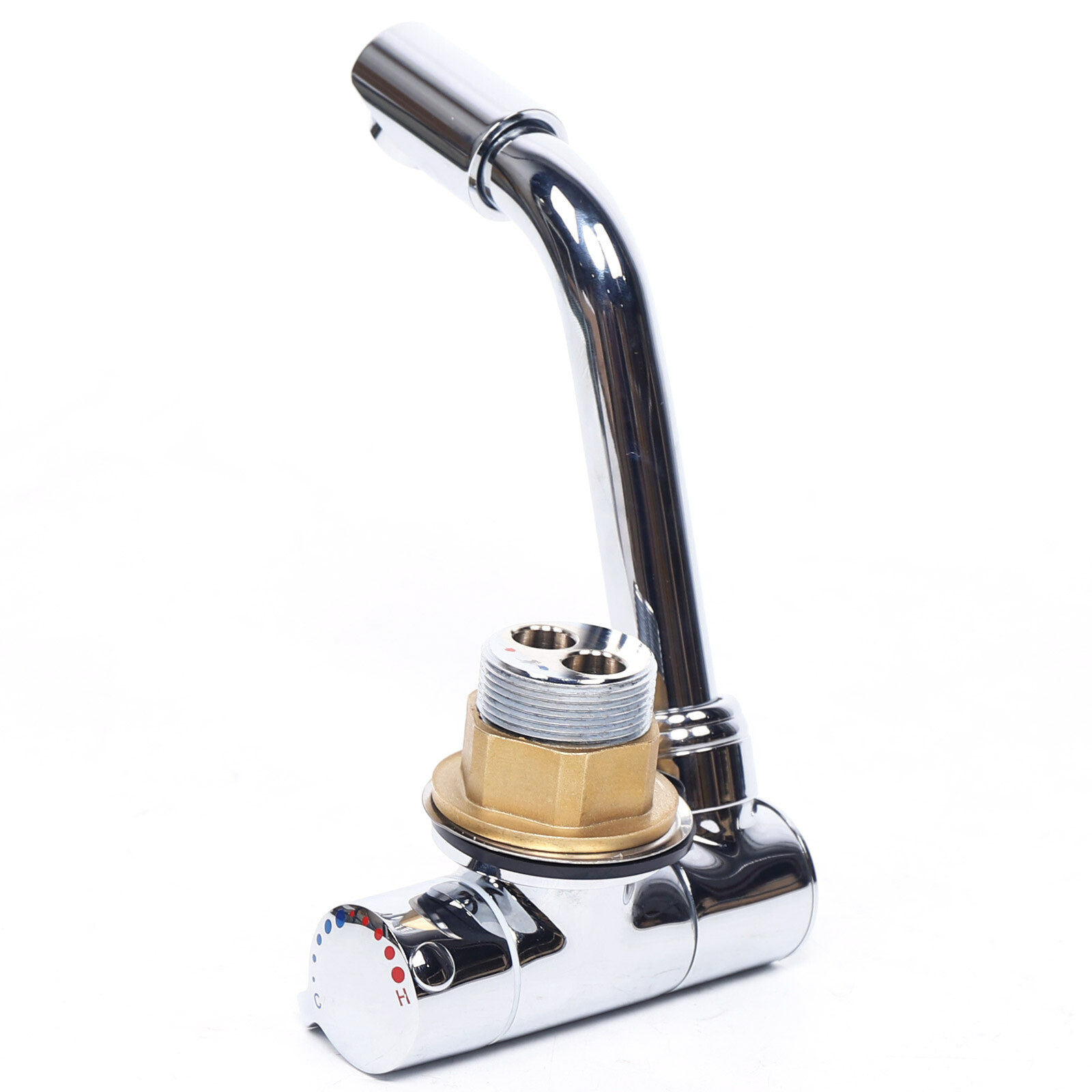 RV Caravan Copper Faucet Foldable Marine Boat Faucet Hot/Cold Water Swivel Tap