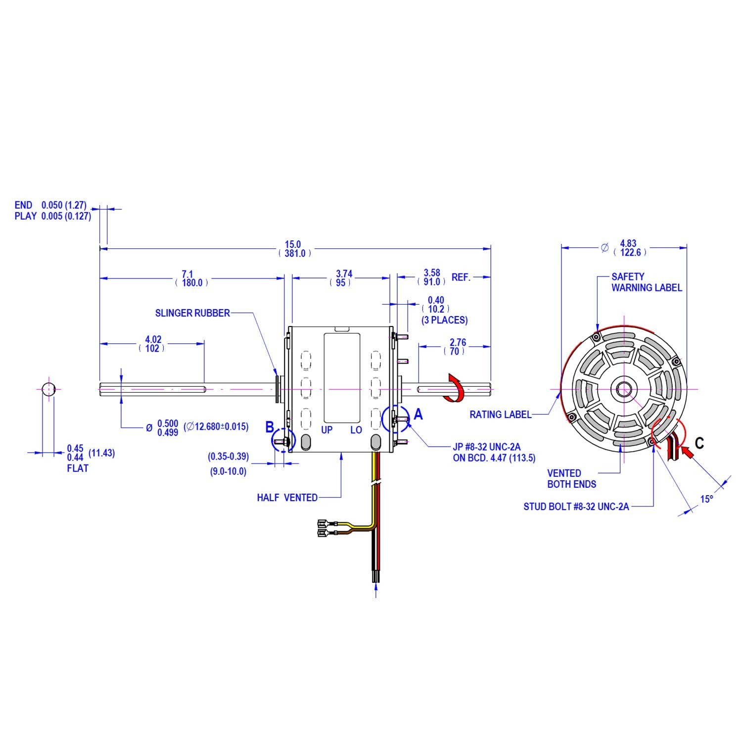 115V FASCO Motor for Coleman Mach AC – 1675 RPM, 2-Speed Functionality
