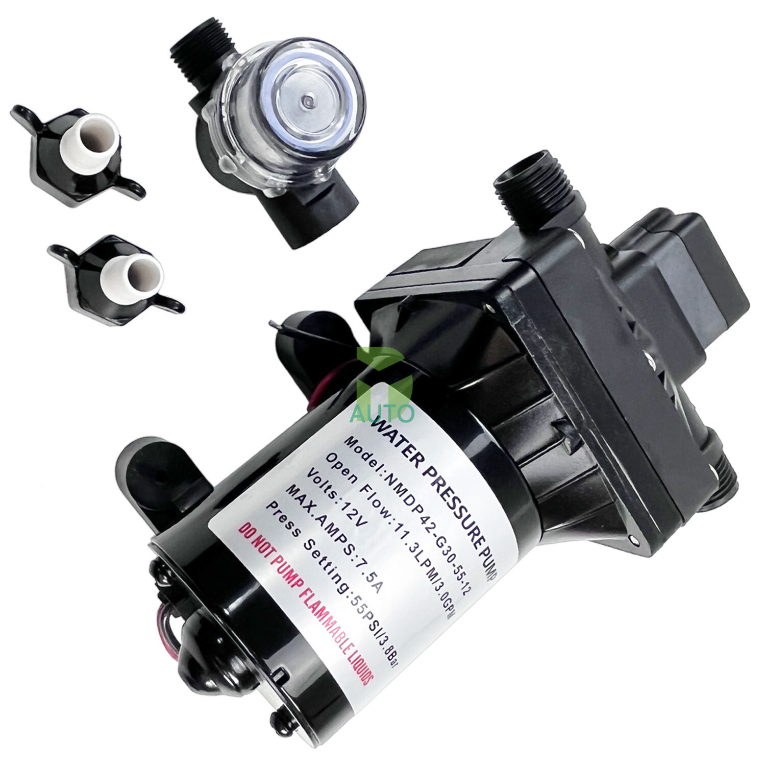 Water Pump 4008-101-A65 Revolution 55 PSI with Strainer 12V 3.0 GPM RV