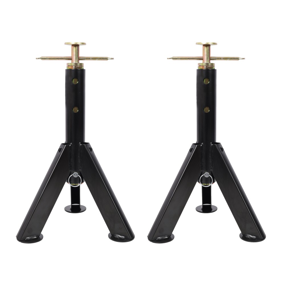 RV Adjustable Jack Stands 2-Pack 16″-30″ 6000lb Black Steel Stabilizer