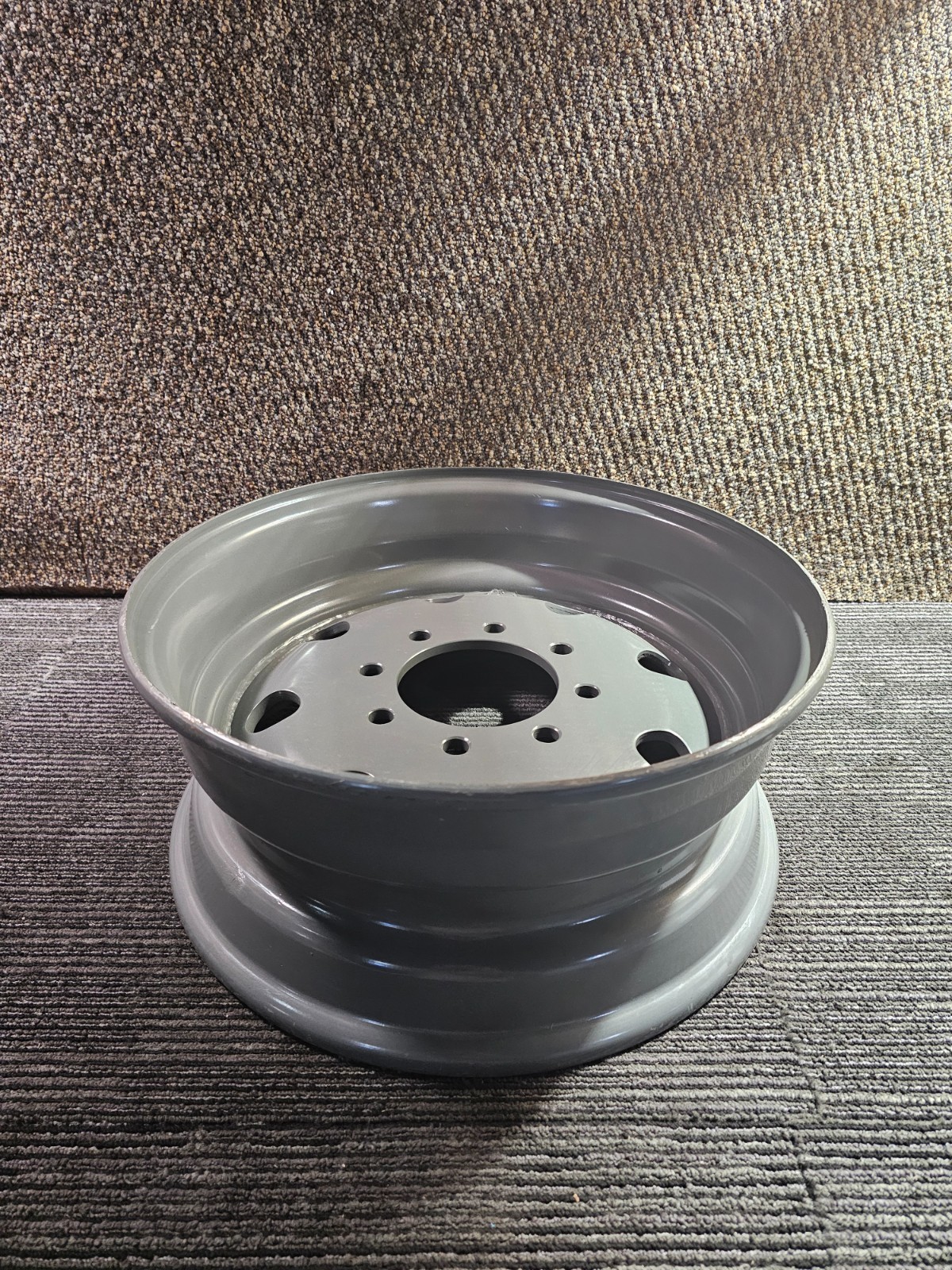 (QTY 1) Asia Wheel Gray Steel Trailer Wheel Rim 17.5×6.75 8×165.1, B02533