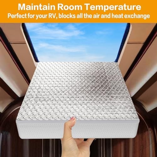 2 Pack RV Vent Insulator & Skylight Cover 14″x14″x3″ – UV Protection, Heat Reduc