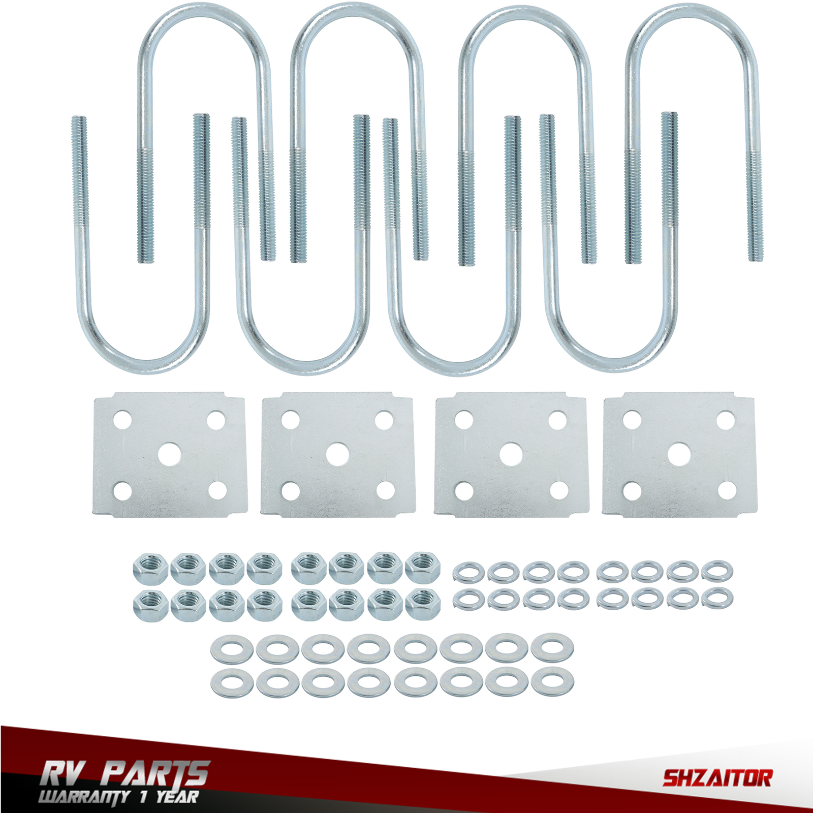 Trailer Axle U-Bolt Kit 2-3/8″ Round5-1/2″Long 1/2″Diameter for 3500 lb