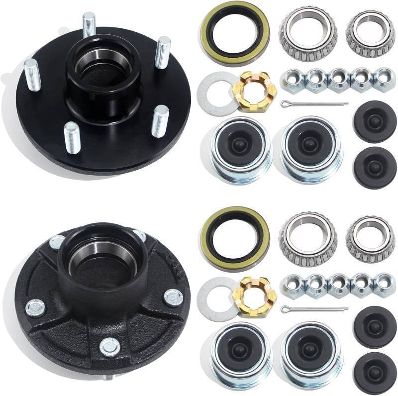 Pair 3500lb Trailer Idler Hubs 5×5 Bolt Pattern Fits #84 Spindle EZ Lube 10 Lug