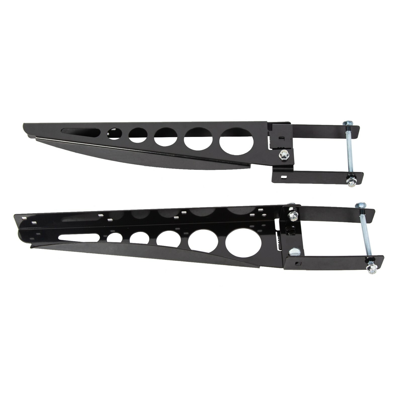 RV 4″ Square Bumper-Mounted Cargo Box Support Arms Bracket Black