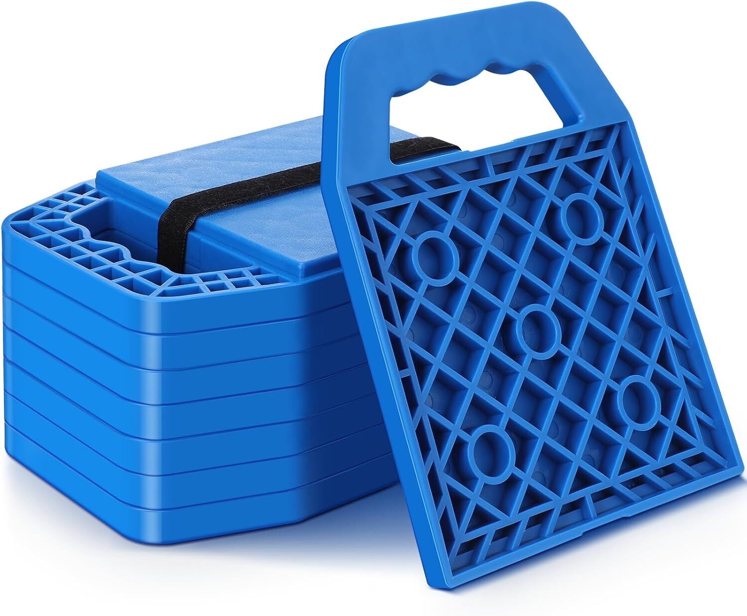 8 Pieces RV Stabilizing Jack Pads Camper Leveling Blocks Blue