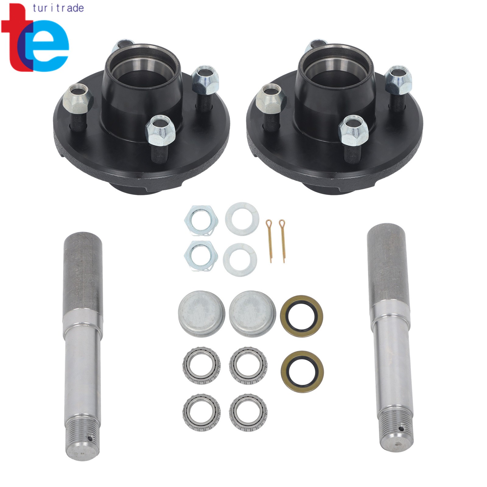 Spindle Assembly Pair of 4-Bolt On 4″ Hub & 1-1/16″ Straight