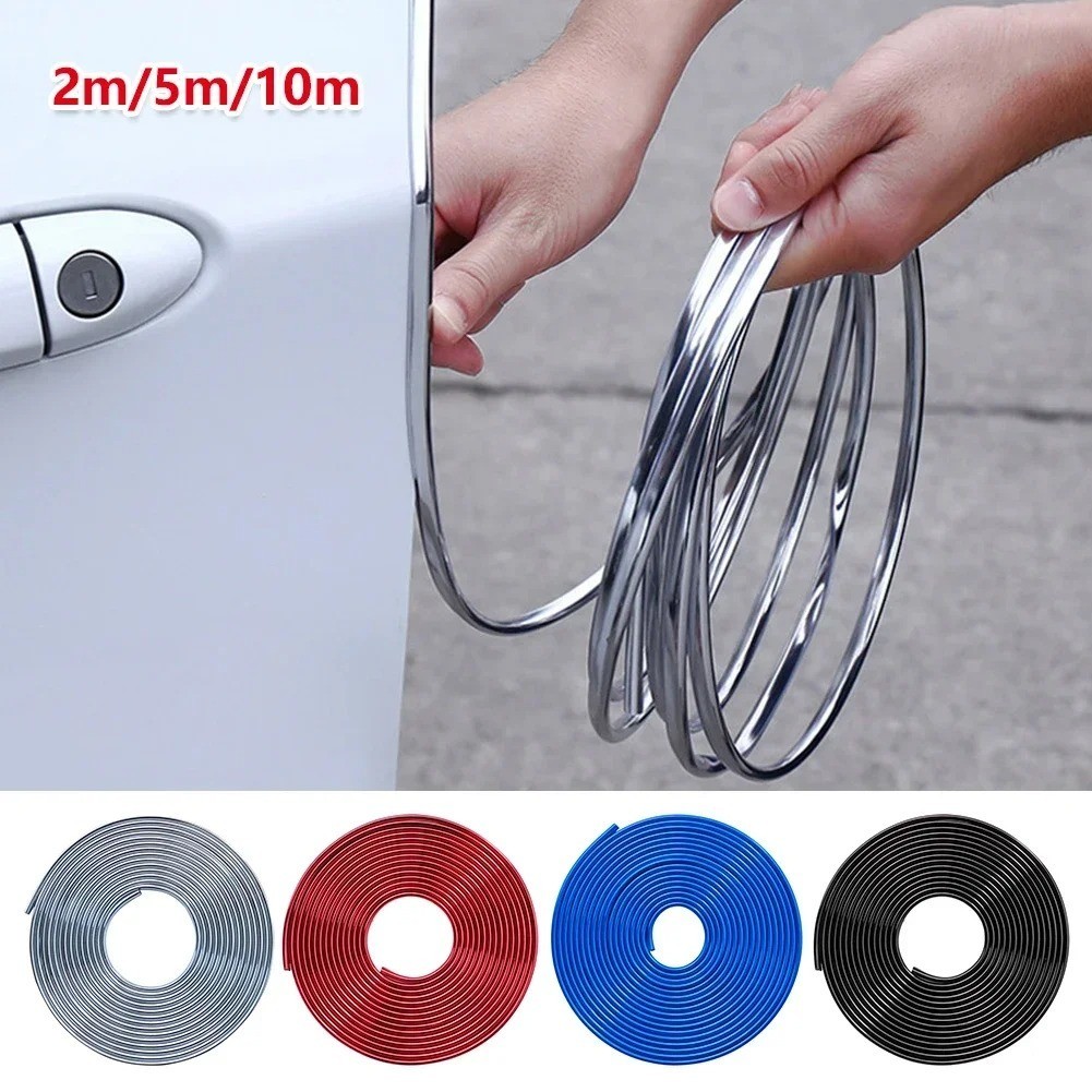 Chrome Car Door Edge Protector Strip 2-10M Anti Collision Trim Scratch Guard