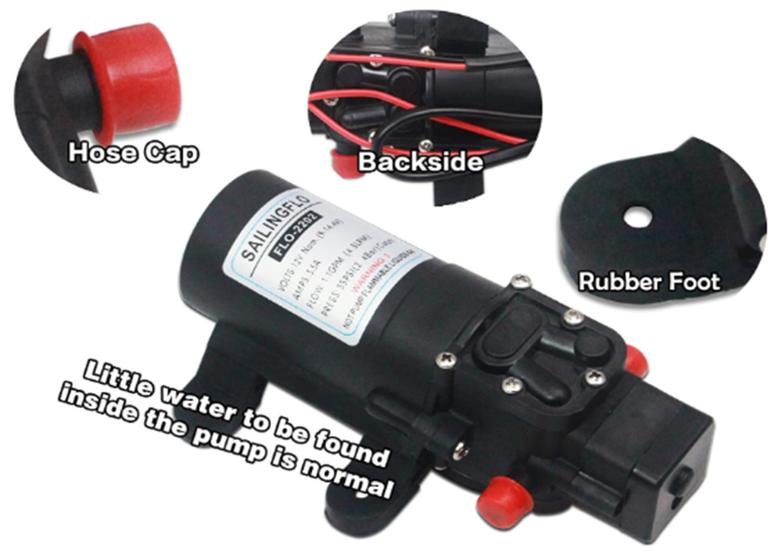 Water Pressure Diaphragm Pump 12V 1.1 GPM 35 PSI for Caravan RV Marine Boat