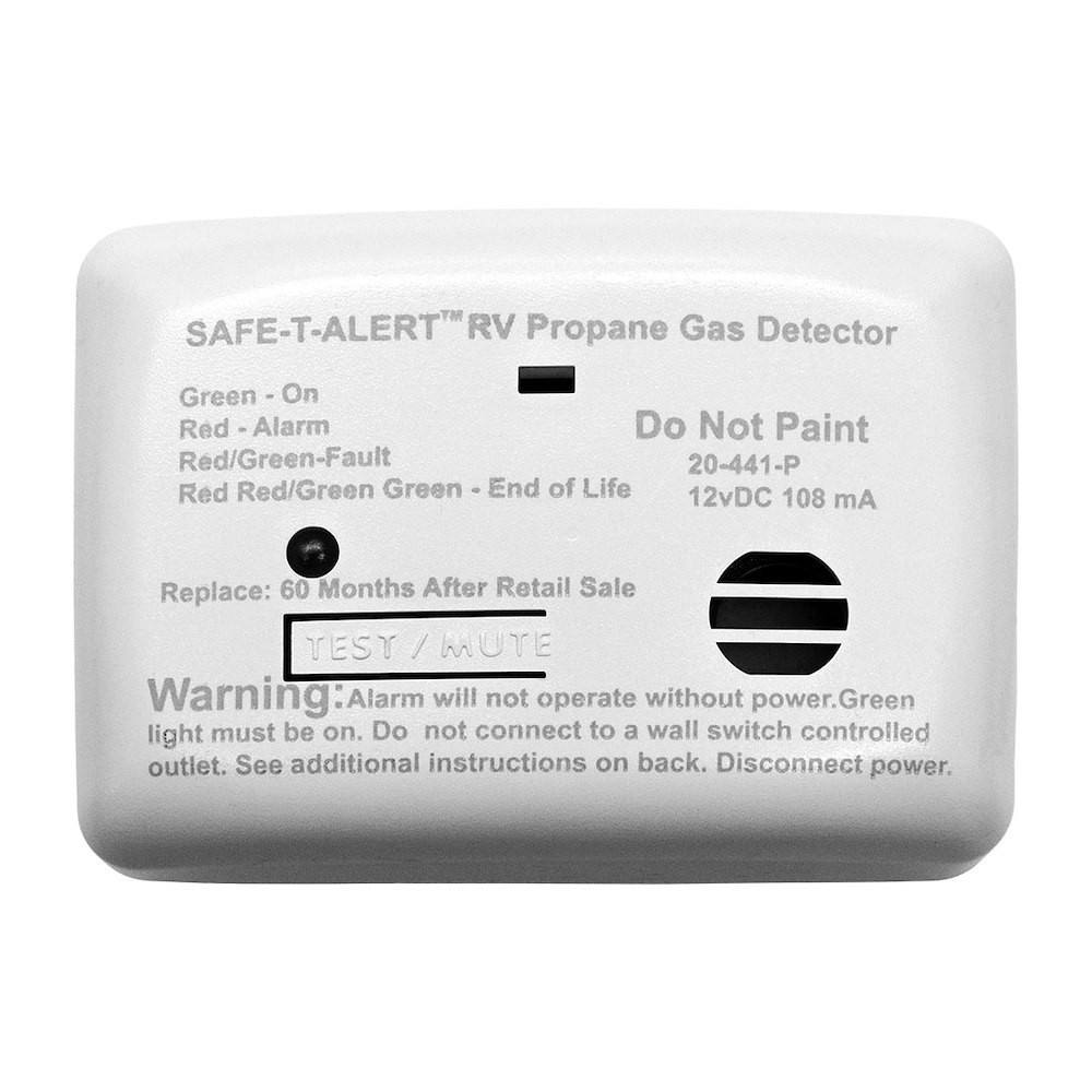 MTI 20-441-P-WT Safe-T-Alert RV Mini Propane Leak Detector Alarm; LP Gas Sniffer