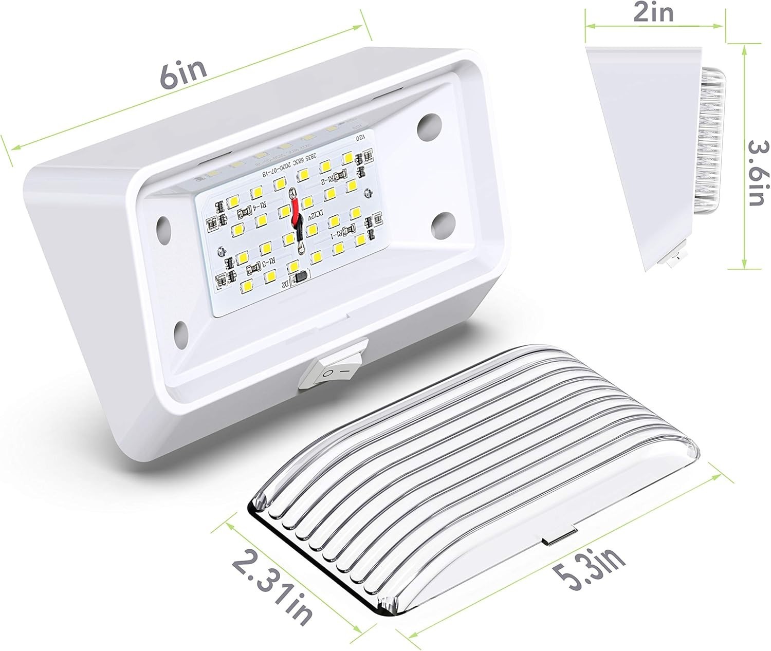 300 Lumen LED RV Porch Light with Switch – Waterproof & Durable 12v Lighting