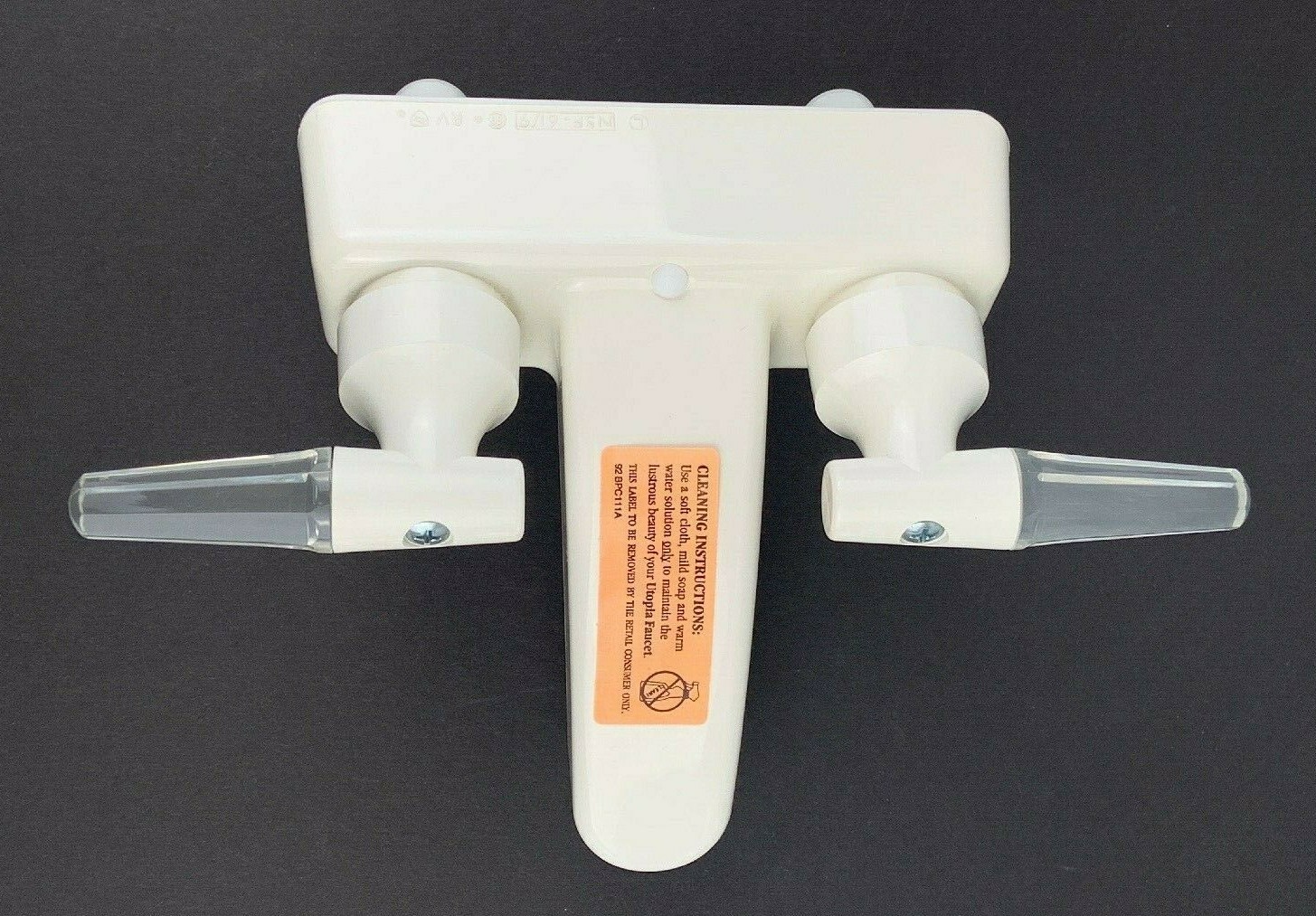 RV Mobile Home Faucet 4″ Center Set Lavatory Parchment Color Plastic Utopia
