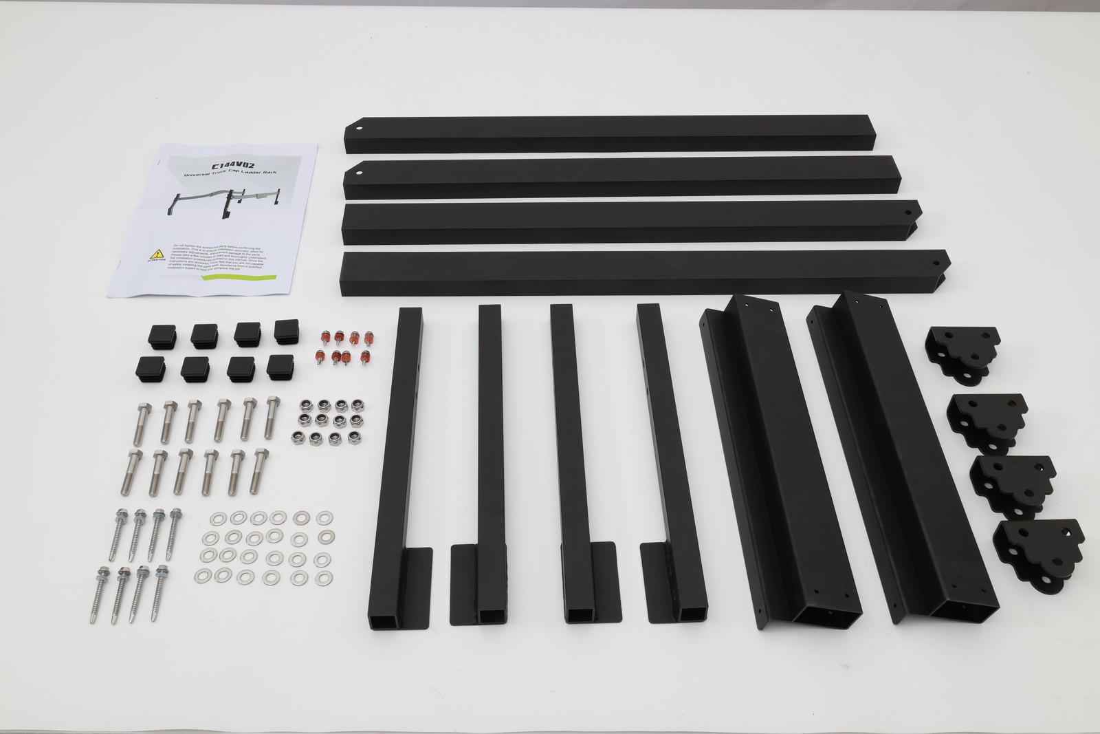 Aluminum Truck Cap&Topper Ladder Roof Rack for Pickup Camper Shell Black Upgrade