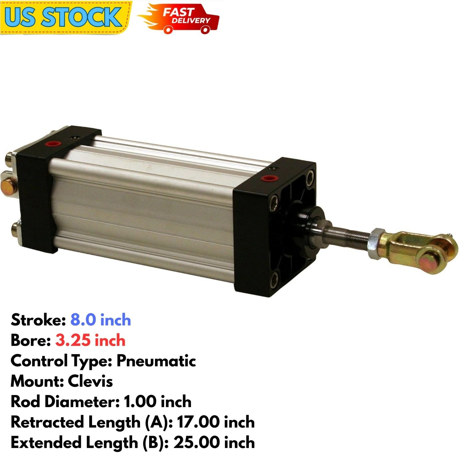 Tie Rod Air Tailgate Cylinder 3.25″ Bore 8″ Stroke for Dump Truck Tailgate Lock