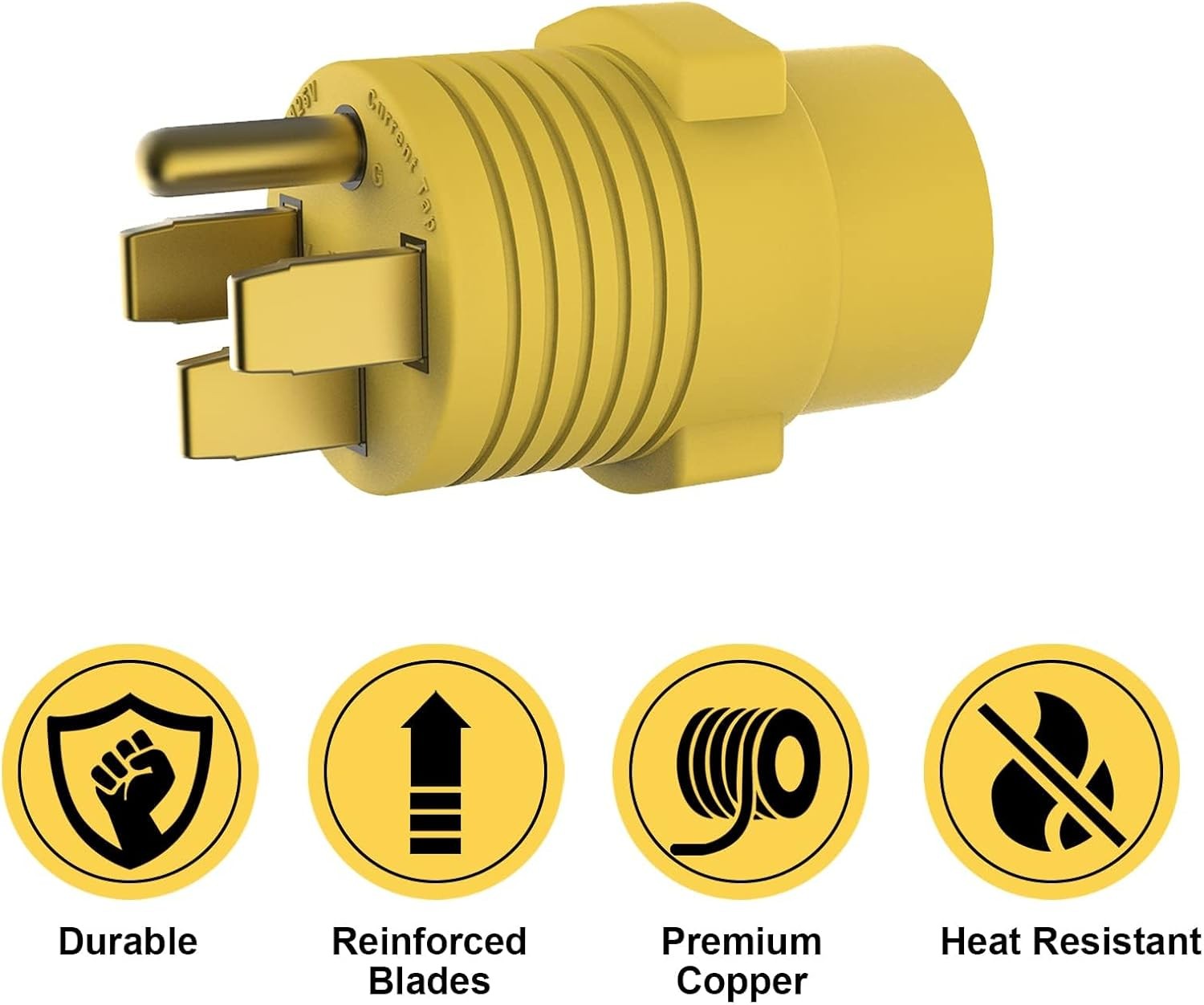 EyGde 50 Amp to 30 RV Adapter, Patented Electrical 50M/30F, Yellow