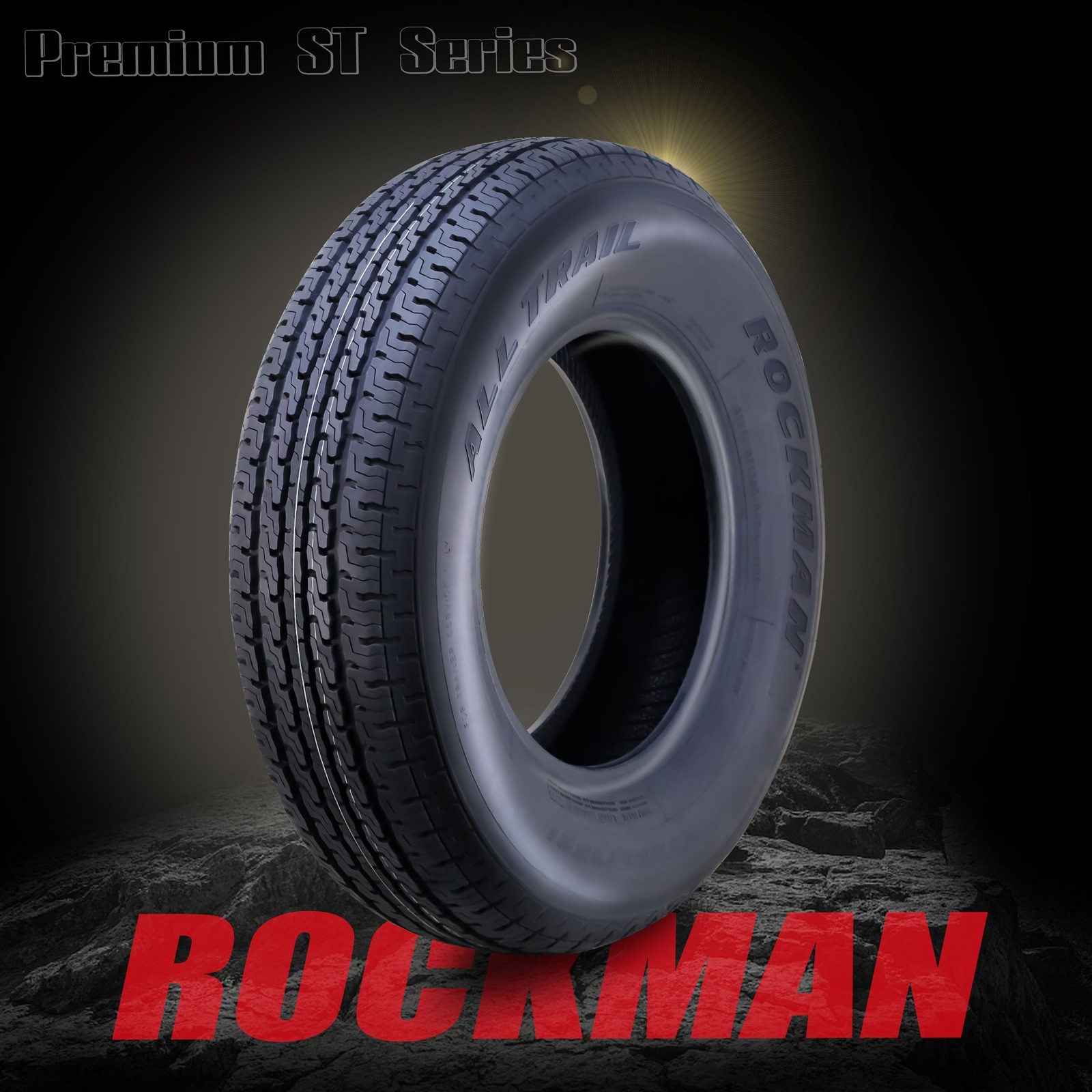 ROCKMAN Trailer Tire Wheel ST235/80R16 10-Ply E 124M 8×6.5 PCD Silver Mod Rim