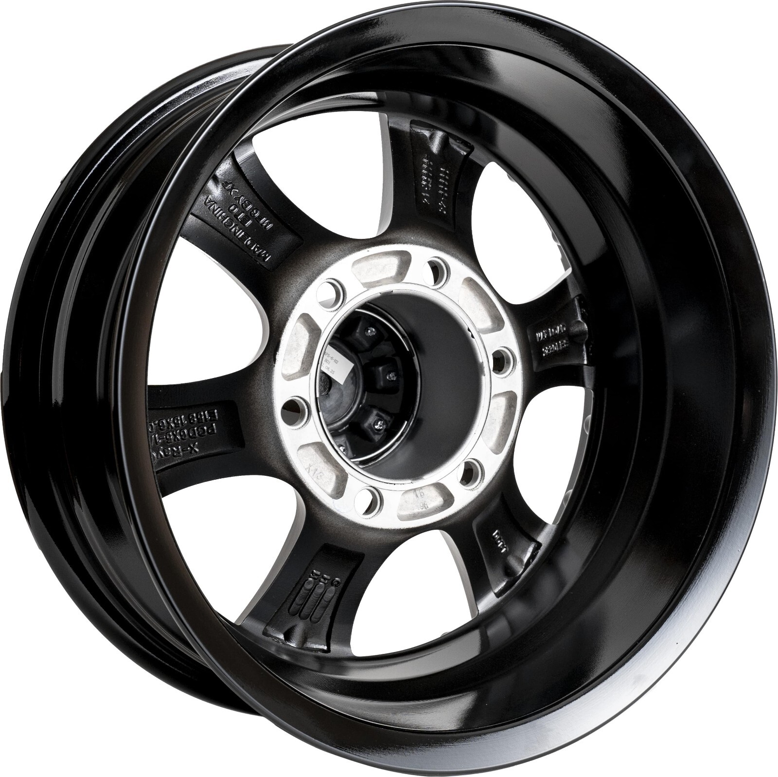 15×6 Trailer Wheel 6×5.5 Black Machined Aluminum Trailer Rim SILVER Cap