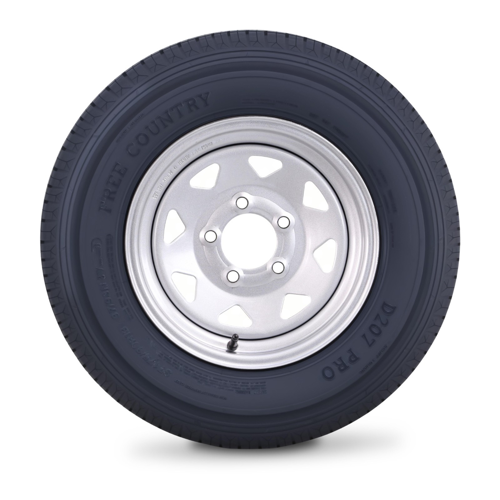 FC Trailer Tire Assembly ST175/80R13 8-Ply Silver Spoke Rim 5 Lug on 4.5″