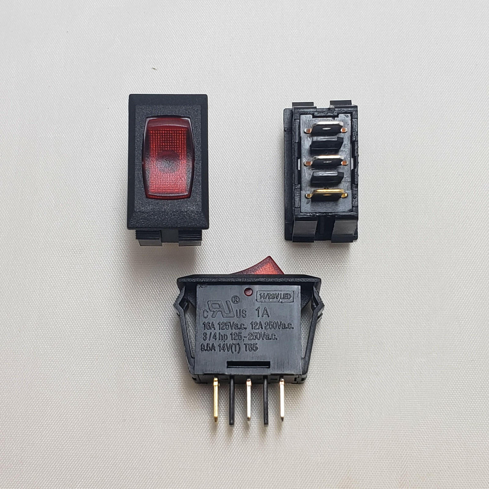 1A-31 SIGMA SWITCHES REPLCEMNT SWTCH SPST RED LIGHTED 12V LED BLACK BODY ON OFF