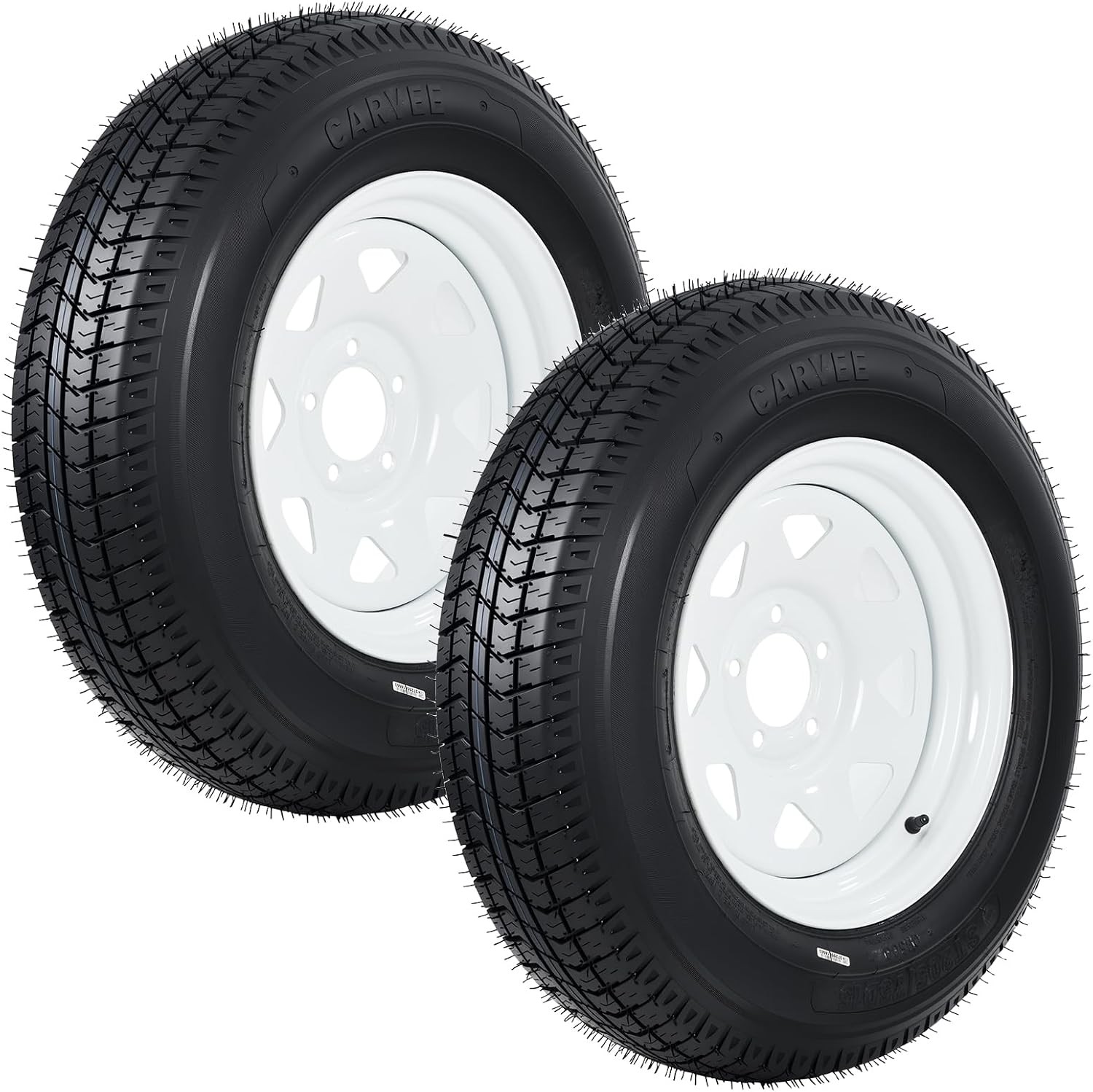 2PCS ST205/75D15 Trailer Tires with Rims 205/75 D 15 LRC 5 Lug on 4.5″, 6PR