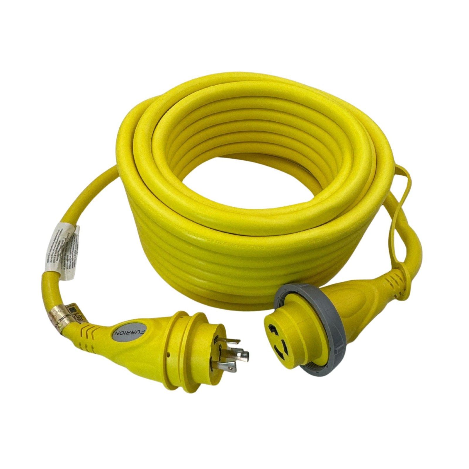 Furrion 30A 50FT Shore Power Cord RV Marine Cable Yellow LED L5-30 Twist Lock