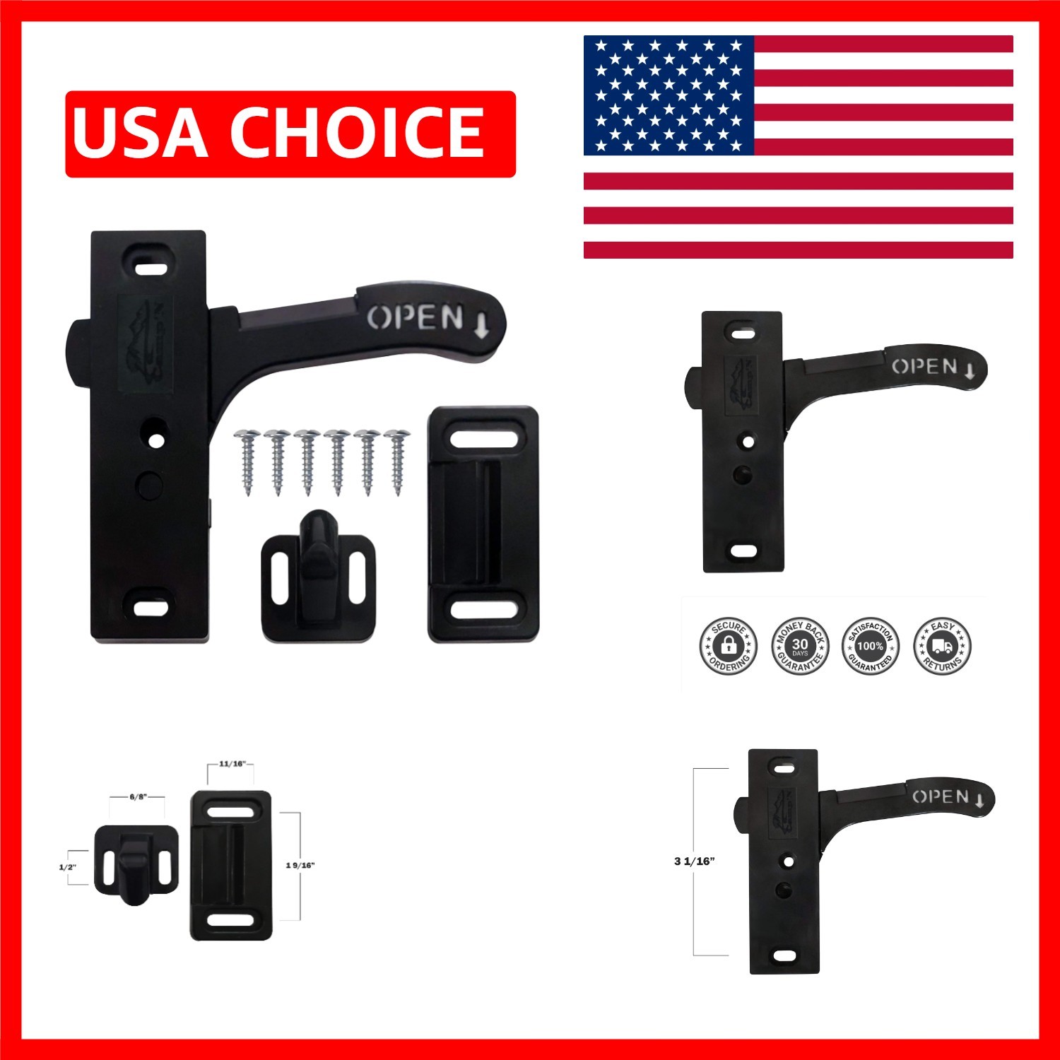 Versatile Right Hand Screen Door Latch for RVs & Trailers – OEM Quality