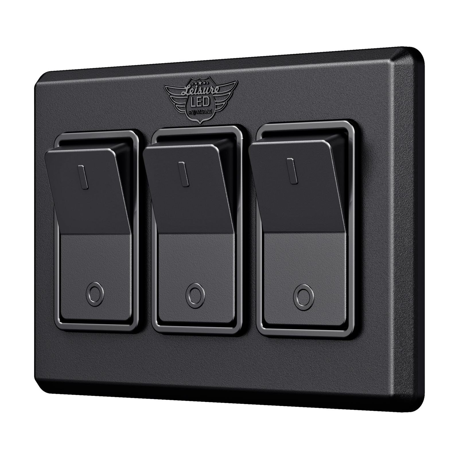 Single 3 Gang On-Off 12V Black Light Switch -RV Camper Trailer Marine Boat 12 V