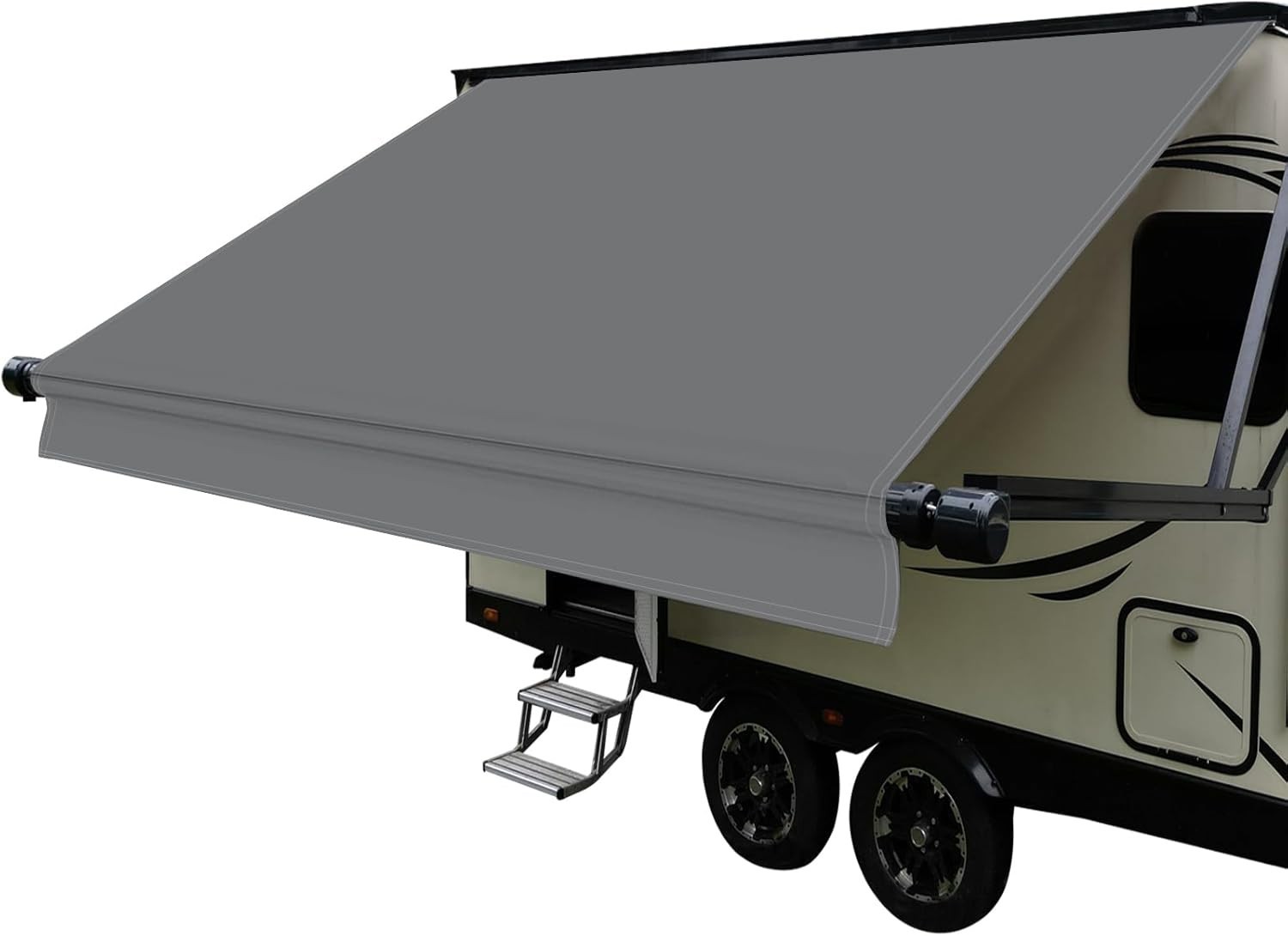 Durable 11’2″ Grey Vinyl Awning – Affordable RV Fabric Replacement Solution