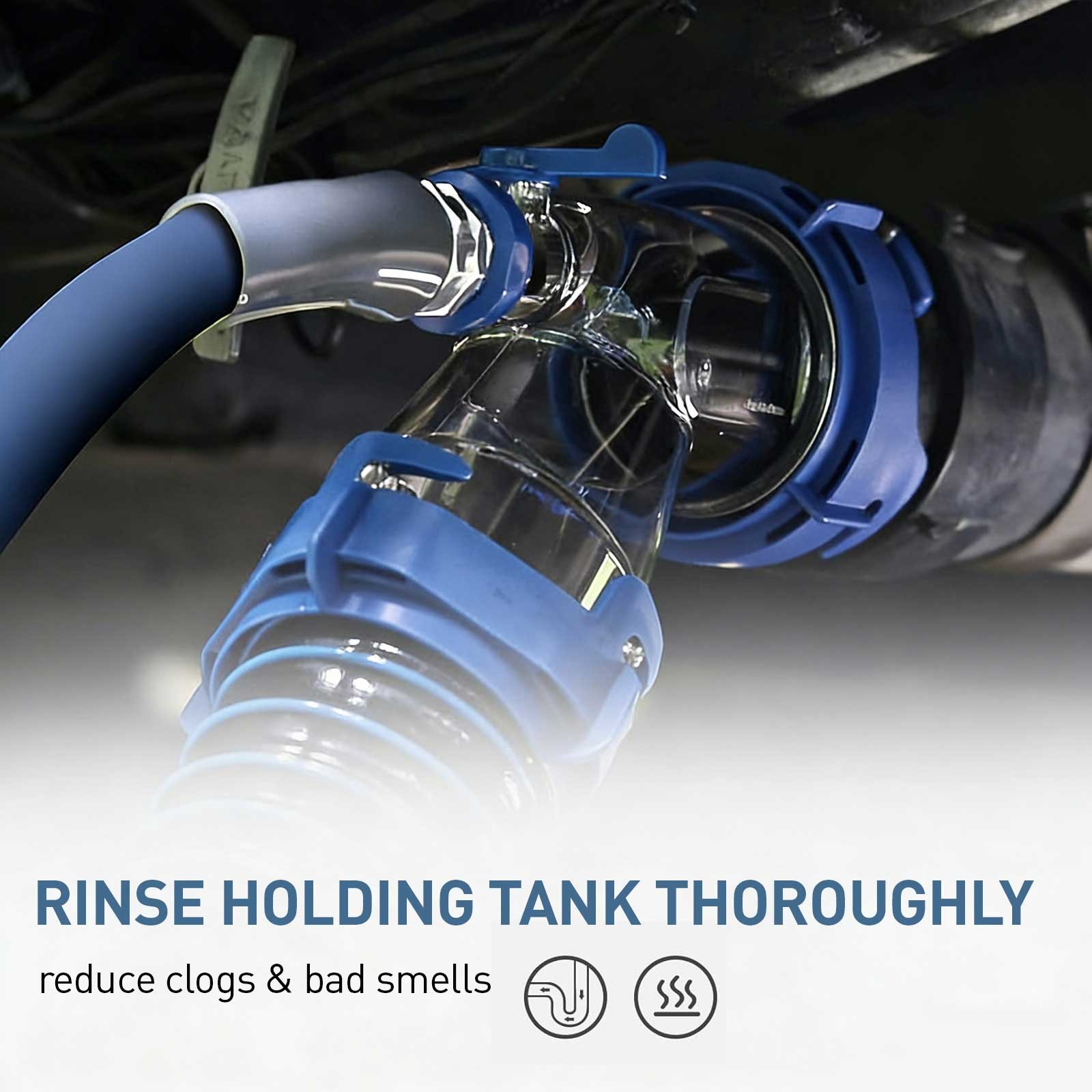 Tank Rinser 45° Elbow Swivel Bayonet Sewer Hose Connector Holding RV Accessories
