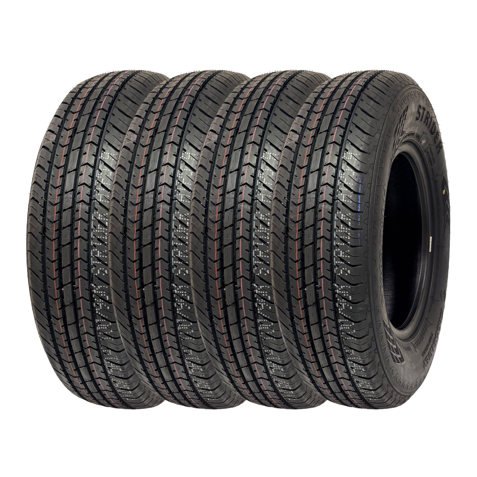 Set of 4 Taskmaster Strider ST205/75R14 100N 6Ply Radial Trailer Tires 205 75 14