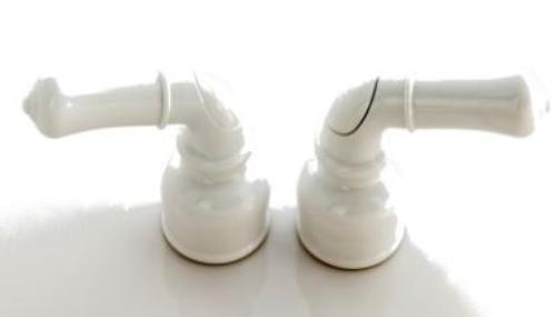 American Brass CRDUCCW RV Faucet Hot Cold Teapot Handles White Pair