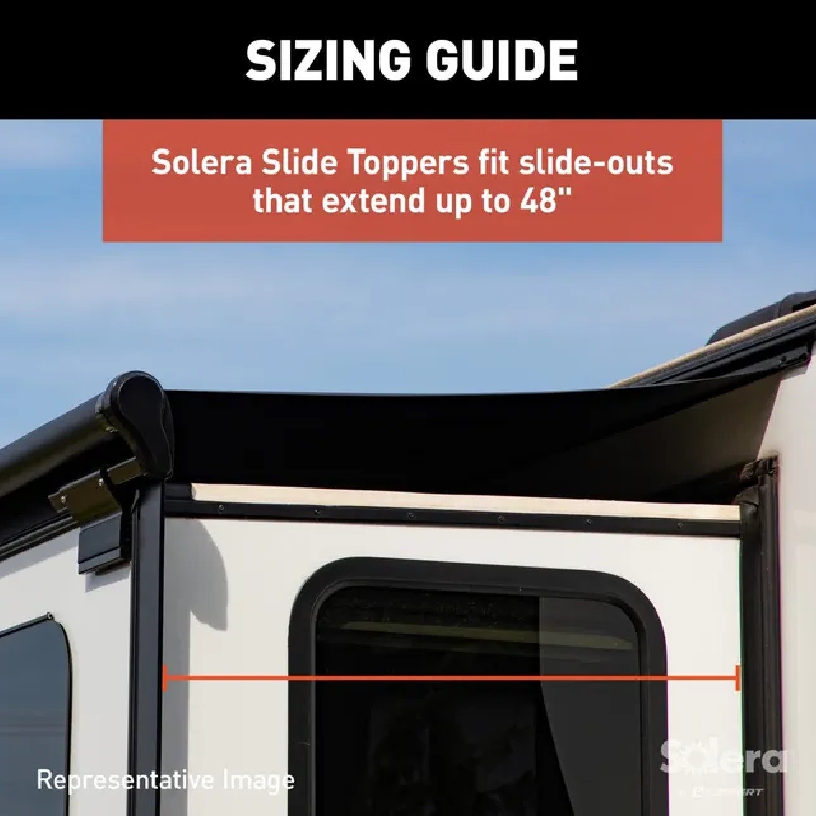 Lippert V000163285 White 7 Ft. RV Slide-Out Vinyl Solera Slide Topper Awning