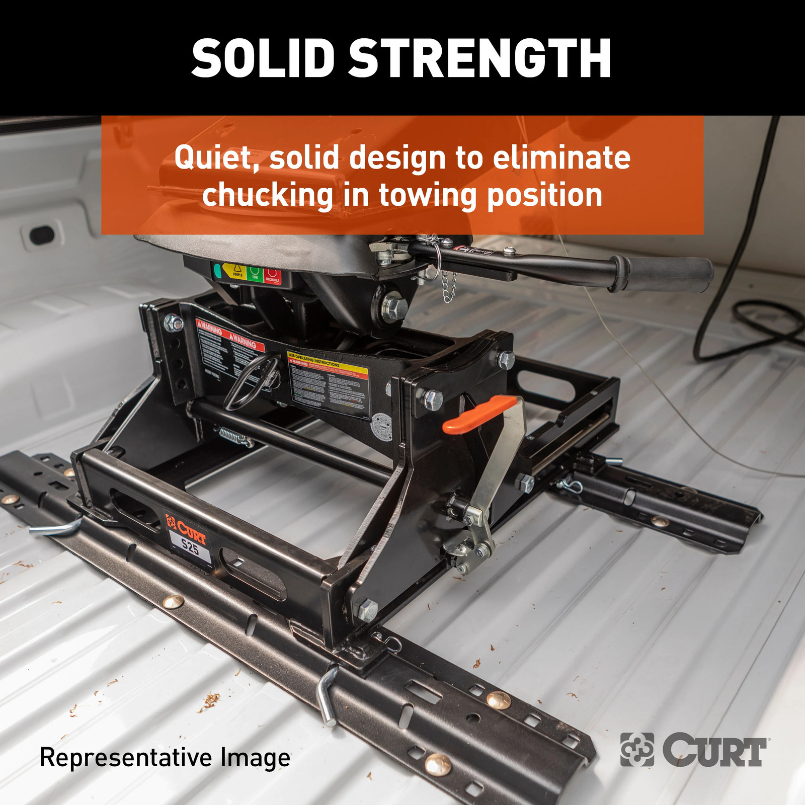 CURT 16697 E16 5th Wheel Slider Hitch 16K 6.5-Foot Bed Puck System