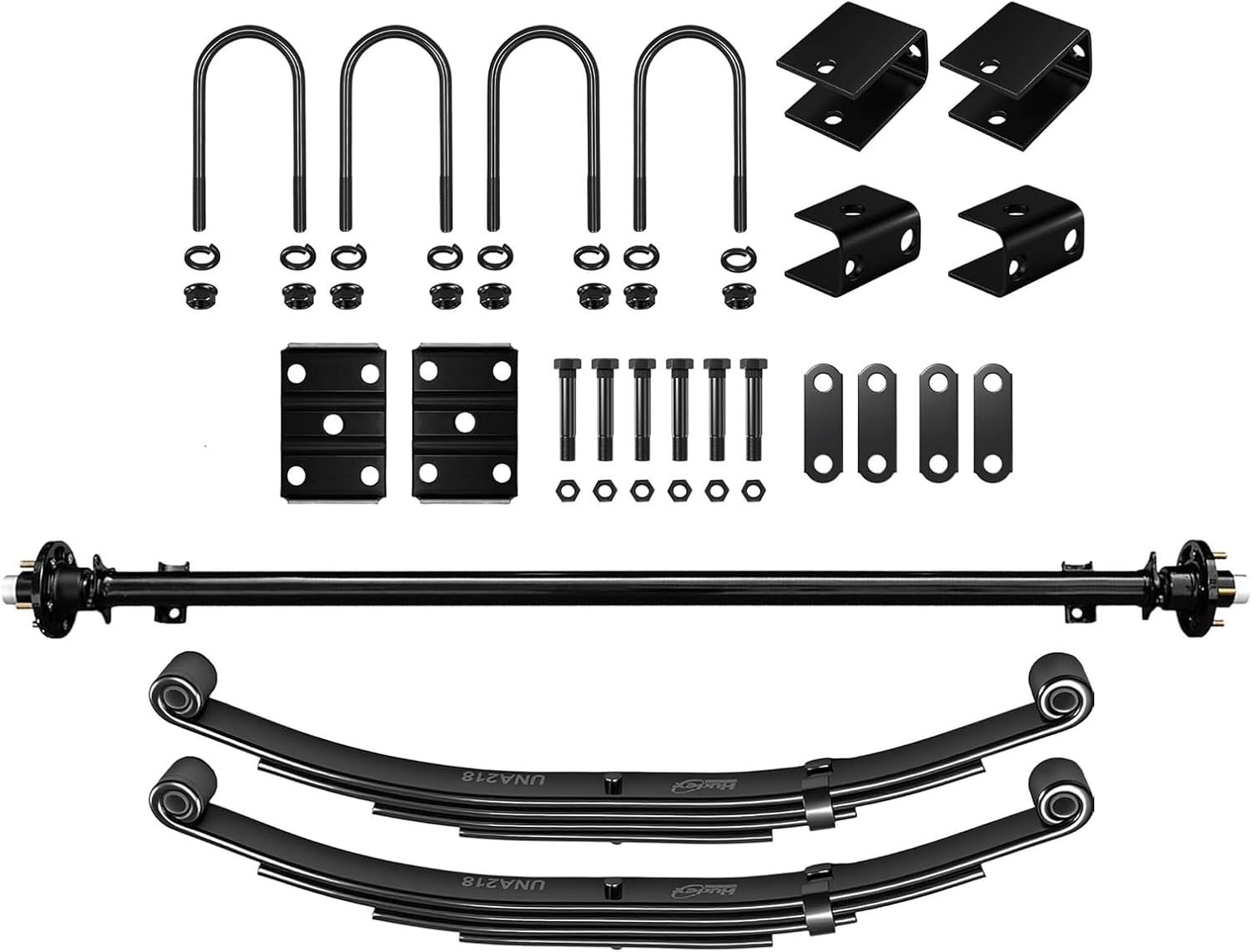 73″ Trailer Axle Kit 3500 lbs 5×4.5″ Idler Hub w/ Leaf Springs U-Bolt Kit 58″ SC