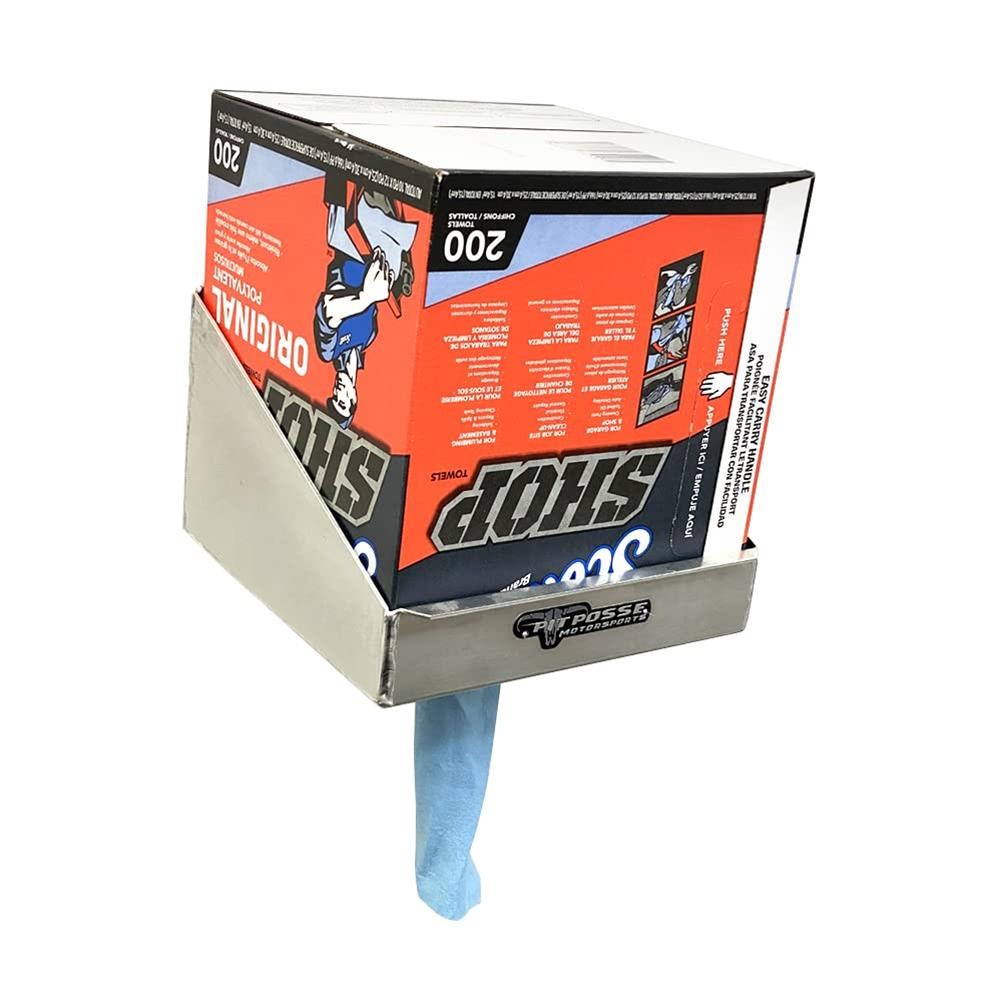 Pit Posse 474 Rags In A Box Dispenser 9.5″ L x 9.5″ W x 6.5″ H Aluminum 2″ Hole