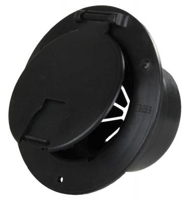 JR Products 541-3-A Electrical Cord Hatch Round 5-1/8 Inch x 2-3/8 Inch Black