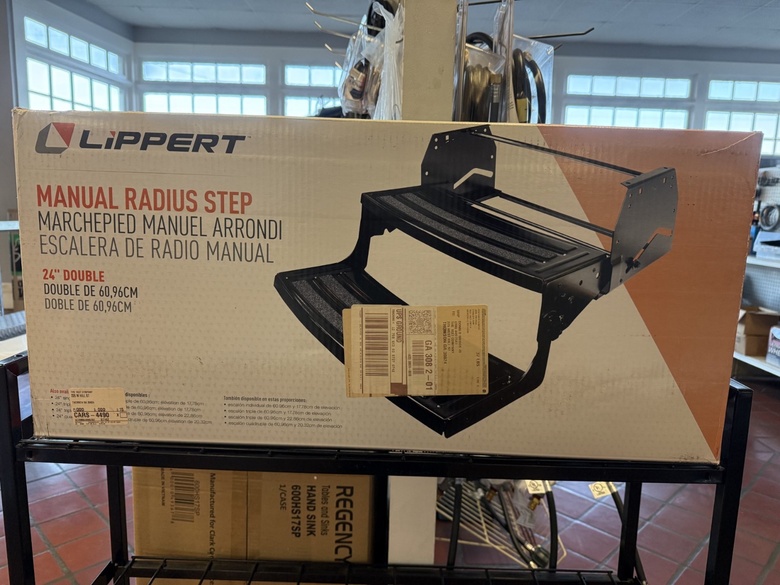 Lippert Double Manual RV Step – 24″ Entry Step – Durable Steel Trailer Steps
