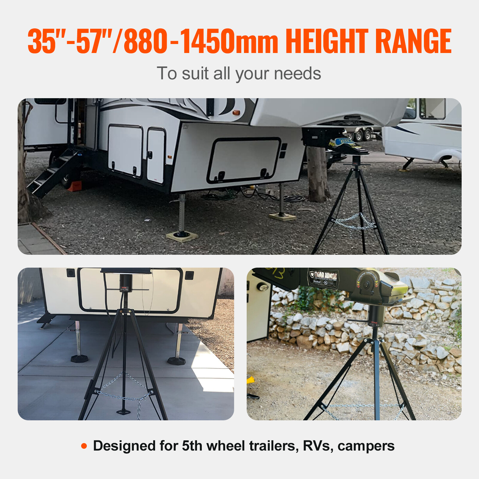 VEVOR Tripod 5th Wheel Stabilizer Jack 5000LBS Adjustable 35″ – 57″for RV Camper